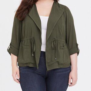 Torrid 1 drape style olive green blazer